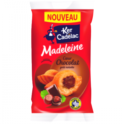Madeleine coeur chocolat goût noisette